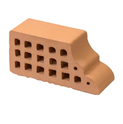 Фото №0 Кирпич фасонный керамический «Соломенный» пустотелый утолщенный карнизный