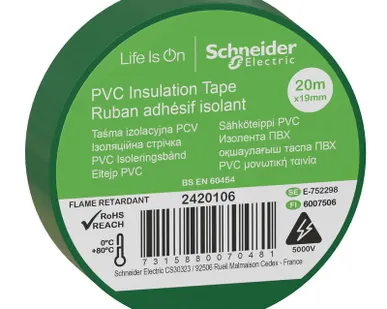 фото Изолента ПВХ 19мм (рул.20м) зел. SchE IMT38206