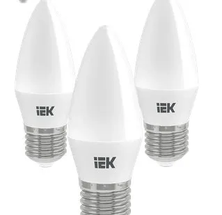 фото Лампа светодиодная IEK C35 7Вт 230В 4000К E14 3 шт.