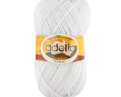 фото Пряжа ADELIA "TINA" 100% акрил 100 г 308 м №001 БЕЛЫЙ