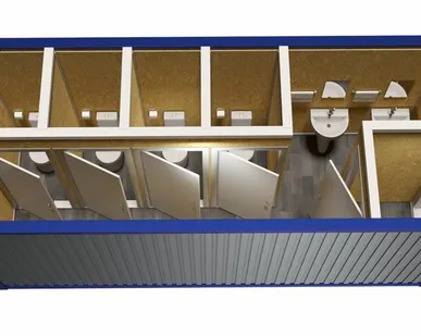 фото Бытовка, туалет с умывальниками в комплекте модель: ВМ-БТ14