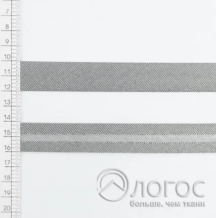 Фото №0 Косая бейка декоративная люрекс Т 20мм, 313 (черный)