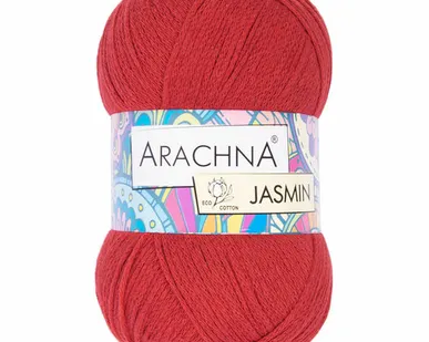 фото Пряжа ARACHNA "JASMIN" 80% хлопок, 20% полиэстер 100 г ± 10 г 250 м №160 красный