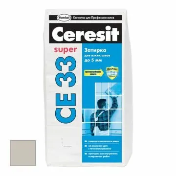 Фото №0 Затирка цементная Ceresit CE 33 Super серая №07 2 кг