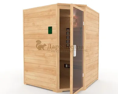 фото ТРЁХМЕСТНАЯ УГЛОВАЯ ИК-САУНА С КЕРАМИЧЕСКИМИ ИЗЛУЧАТЕЛЯМИ