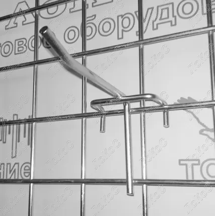 Фото №0 Крючок одинарный на сетку, L=100мм, d=6мм, покрытие цинк