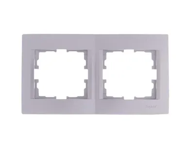 фото Рамка 2-м Karina горизонт. матов. серебр. LEZARD 707-4300-147