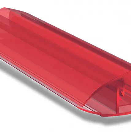 Фото №0 Соединительный профиль из поликарбоната HCP Крышка + База Красный 6000*16 мм