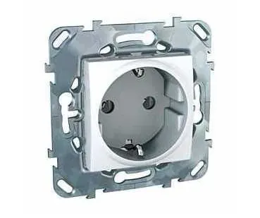 фото Механизм розетки Schneider Electric Unica с/у с заземлением белый