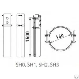 фото SH 1 ремонтный крепеж основания деревянной стойки