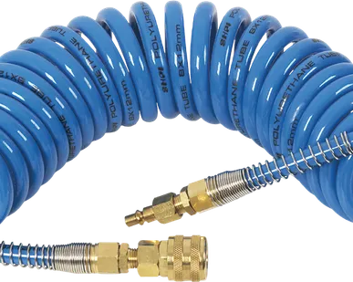 фото Шланг спиральный с быстроразъем. соединениями, с клапаном, 15 м