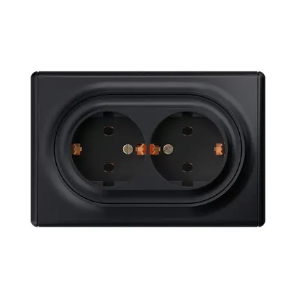 Фото №0 Розетка 2-м СП Florence 16А IP20 с заземл. винт. клеммы черн. 1E10401303 OneKeyElectro 2172813
