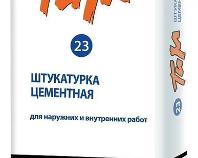 фото Штукатурка ТИМ №23 "ДЛЯ ВНУТРЕННИХ РАБОТ" серая 25 кг(1палет 48ме