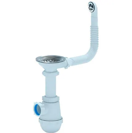 Фото №0 Сифон 1 1/2х40 с гибким круглым переливом Грот 3 1/2 (A0142S) Анипласт