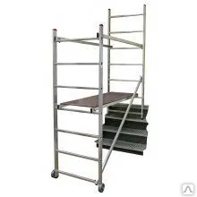 Фото №0 Малые лестничные подмости 2 х 6, раб. выс. 3 и 4,05 м с парой роликов, шт