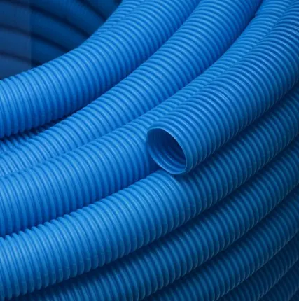 Фото №0 Кожух гофрированный таэн для м/п трубы Ду 20, 26, синий. Бухта - 50 м.