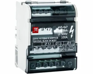 фото Шина нулевая на DIN-рейку в корпусе EKF 4х 7 групп