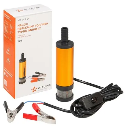 Фото №0 Насос Турбо-мини с фильтром для перекачки топлива 12V погружной 38мм.12л/мин "Airline" AFP-3812-04