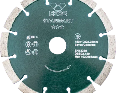 фото Диск алмазный KEOS ECO сегментный (бетон) 150мм/22,23 (DBE02.150)