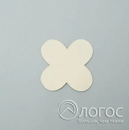 Фото №0 Заплатки декор.пришивн. кожа И 15 "цветок", молочный, молочный