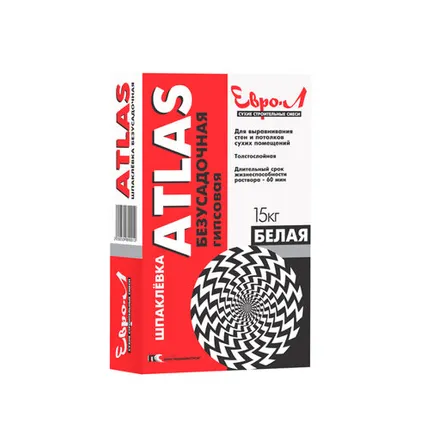 Фото №0 Шпаклевка гипсовая Евро-Л ATLAS безусадочная 15кг