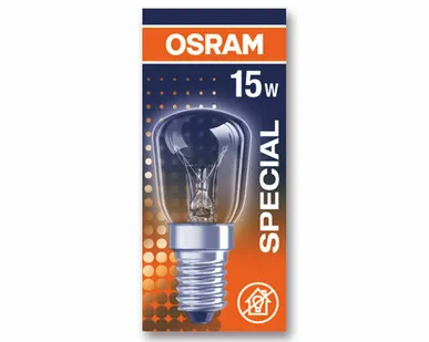 фото Лампа OSRAM SPC.T26/57 CL 15W 230V E14 (холодильник прозрачная d=26 l=57)