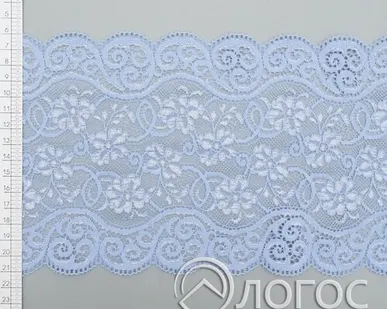 фото Кружево стрейч Е 154 160мм И, голубой