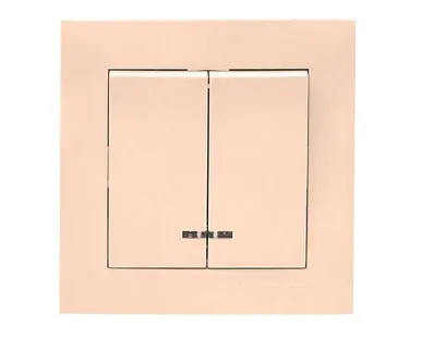 фото Выключатель 2-кл. СП Валенсия 10А IP20 с индикатором крем. PROxima EKF EWV10-123-20