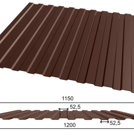 Фото №0 Профнастил с покрытием полиэстер С-8 х 1150мм (ПЭ. 0,4мм)