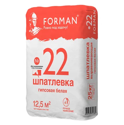 Фото №0 Шпаклевка Forman 22, 25кг гипсовая базовая