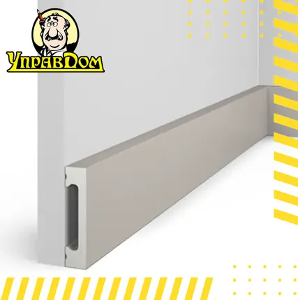 Фото №0 Плинтус Cosca Decor PX050 65x15/ 040 Бежевый SoftTouch