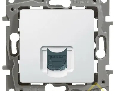 фото Механизм розетки информ. 1-м RJ45 интернет ETIKA кат.5 UTP бел. Leg 672241