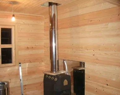 фото Дымоход для дровяных печей и каминов (сендвич, нержавеющая сталь)