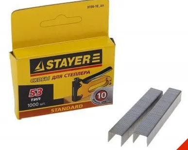 фото Скобы STAYER, "STANDART" тип 53, красные, 10мм, 1000шт.