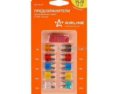 фото AIRLINE Предохранители мини (набор 10шт, 5-30А)