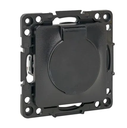 Фото №3 Розетка 1-м СП Стокгольм 16А IP44 с заземл.защ. шторки с крышкой механизм черн. PROxima EKF EZR16-028-10-44