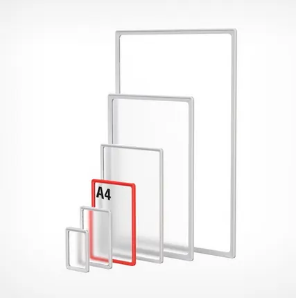 Фото №0 Рамка из ударопрочного пластика с закругленными углами PF-A4, цвет красный