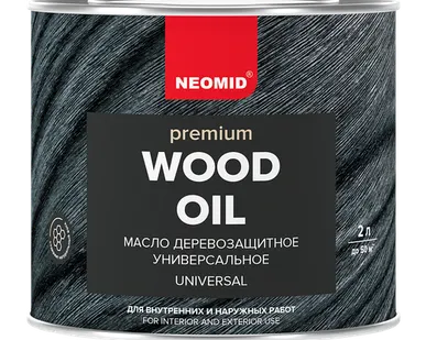 фото Масло деревозащитное NEOMID Premium с натуральным воском 2 л орех
