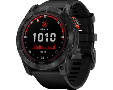 фото Часы Garmin Fenix 7X Solar серый с черным ремешком