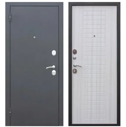 Фото №0 Дверь входная Гарда Муар 8мм (Ferroni) металл 0,8мм/МДФ, Черный Муар/Белый ясень 2050х960мм, ЛЕВАЯ