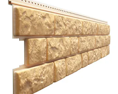 фото Сайдинг виниловый под камень Bergart 285х1809мм Пекан Дёке LUX