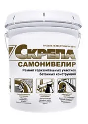 фото Смесь ремонтная Скрепа САМОНИВЕЛИР сухая Пк3, В50, W18, F300, ведро 25 кг (33 шт/пал)
