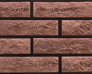 фото Декоративный кирпичик Brick burgundy tekst