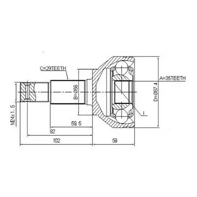 Фото №0 Patron ШРУС наружный Koleos Patron PCV3214