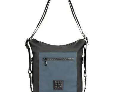 фото Черно-голубая сумка-кроссбоди Кроссовер в стиле унисекс TJ COLLECTION YH 8328024 BLU