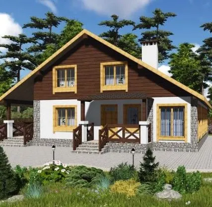 Фото №0 Проект одноэтажного дома с мансардой