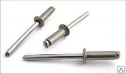 Фото №0 Заклепка вытяжная 4,8*20 нерж/нерж А2 стандартный бортик DIN 7337