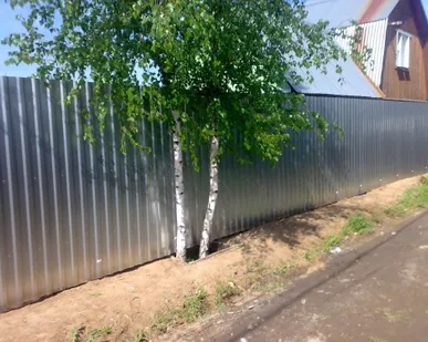 фото Забор из профнастила высота 2м, столбы бетонируются.