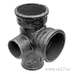 фото Крестовина чугунная 2-х плоскостная левая 100 х 100 х 50