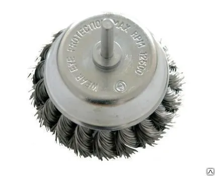 Фото №0 Щетка-крацовка "чашка" "PROLINE" 75мм со шпилькой для дрели, круч. пр.